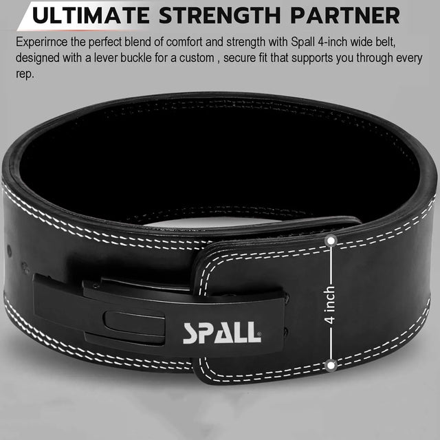 Lever Buckle Weight Lifting Leather Belt Gym Back Support For Men And Women Training Fitness Exercise For Tough Workouts Power Lifters Supports Lumbar Lower Back | Ideal for All Surfaces, Kids & Adult