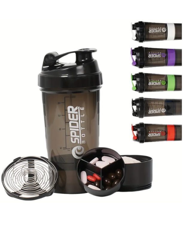 Plastic Protein Powder Shaker Cup, Portable And Leak-Proof Water Bottle with a Mixing Spring, Suitable for Gym Workouts, Outdoor Fitness, And Christmas Gifts