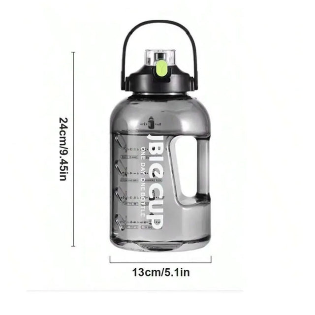 2.2L Large Water Bottle with Handle ? Leakproof BPA-Free Sports Jug for Gym, Fitness, Outdoor & Daily Hydration ? Big Cup Water Container with Time Marker | Ideal for All Surfaces, Kids & Adults