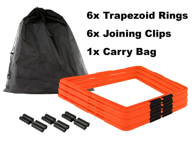 Trapezoid Agility Ladder Fluorescent Green - 6 Pack | Ideal for All Surfaces, Kids & Adults | Match-Ready | Includes Pump & Needle | Durable & Long-Lasting Performance