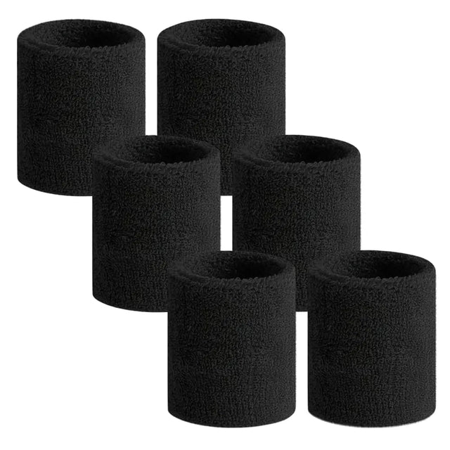 Direct Absorbent Wrist Sweatbands for Athletic Men and Women - 6 Pcs Tennis Wrist Sweat Bands for Gym & Running-Wicking Wristbands for Exercise | Ideal for All Surfaces, Kids & Adults | Match-Ready