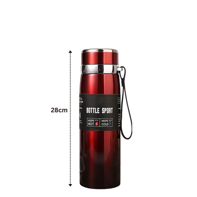 Double Wall Stainless Steel Travel Mug, 1000ml Insulated Water Bottle, Thermos for Car, Outdoor | Ideal for All Surfaces, Kids & Adults | Match-Ready | Includes Pump & Needle | Durable & Long-Lasting performance