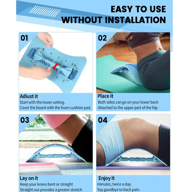 Back Stretcher Lumbar Back Cracker with Magnet Back Massager for Lower Back | Ideal for All Surfaces, Kids & Adults | Match-Ready | Includes Pump & Needle | Durable & Long-Lasting Performance