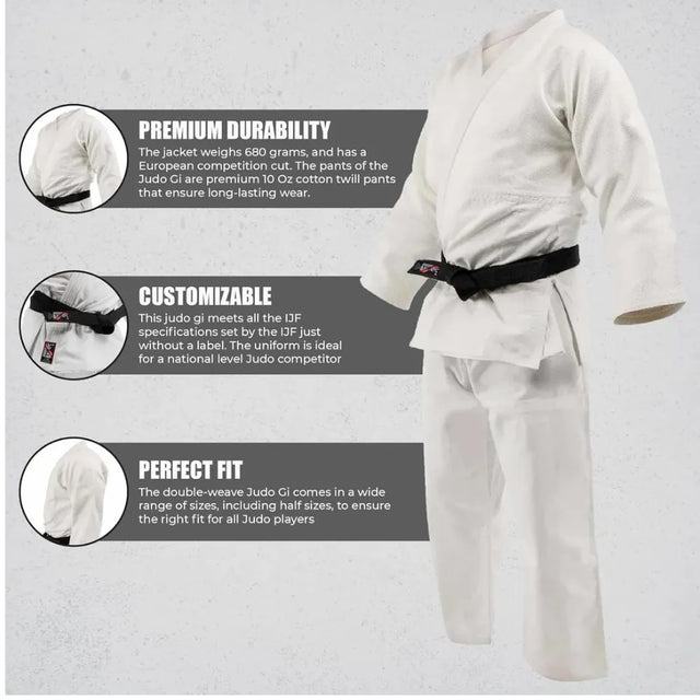 Judo Suit for Training & Competition ? All Sizes Available, Durable Martial Arts Uniform with Jacket & Pants-3117 | Ideal for All Surfaces, Kids & Adults | Match-Ready | Includes Pump & Needle