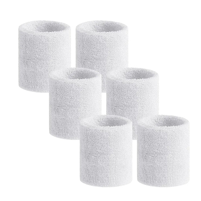Direct Absorbent Wrist Sweatbands for Athletic Men and Women - 6 Pcs Tennis Wrist Sweat Bands for Gym & Running-Wicking Wristbands for Exercise | Ideal for All Surfaces, Kids & Adults | Match-Ready