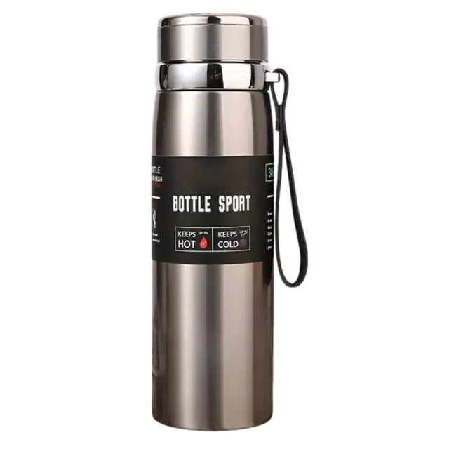 Double Wall Stainless Steel Travel Mug, 1000ml Insulated Water Bottle, Thermos for Car, Outdoor | Ideal for All Surfaces, Kids & Adults | Match-Ready | Includes Pump & Needle | Durable & Long-Lasting performance