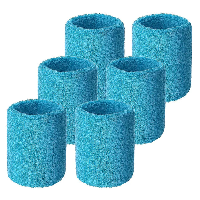 Direct Absorbent Wrist Sweatbands for Athletic Men and Women - 6 Pcs Tennis Wrist Sweat Bands for Gym & Running-Wicking Wristbands for Exercise | Ideal for All Surfaces, Kids & Adults | Match-Ready