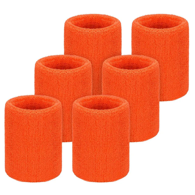 Direct Absorbent Wrist Sweatbands for Athletic Men and Women - 6 Pcs Tennis Wrist Sweat Bands for Gym & Running-Wicking Wristbands for Exercise | Ideal for All Surfaces, Kids & Adults | Match-Ready
