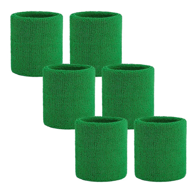 Direct Absorbent Wrist Sweatbands for Athletic Men and Women - 6 Pcs Tennis Wrist Sweat Bands for Gym & Running-Wicking Wristbands for Exercise | Ideal for All Surfaces, Kids & Adults | Match-Ready