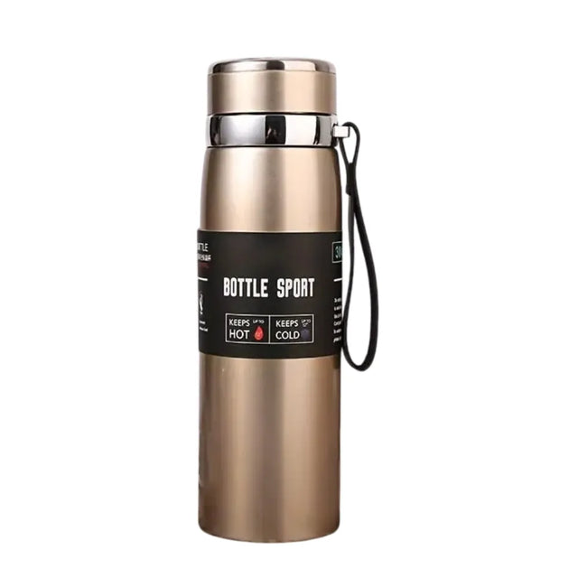 Double Wall Stainless Steel Travel Mug, 1000ml Insulated Water Bottle, Thermos for Car, Outdoor | Ideal for All Surfaces, Kids & Adults | Match-Ready | Includes Pump & Needle | Durable & Long-Lasting performance