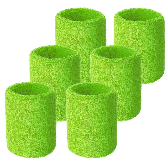 Direct Absorbent Wrist Sweatbands for Athletic Men and Women - 6 Pcs Tennis Wrist Sweat Bands for Gym & Running-Wicking Wristbands for Exercise | Ideal for All Surfaces, Kids & Adults | Match-Ready