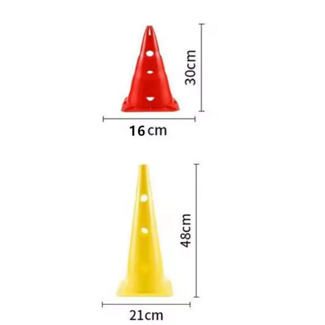 Speed Agility Training Cones with Hole Set 2 Height Levels | Ideal for All Surfaces, Kids & Adults | Match-Ready | Includes Pump & Needle | Durable & Long-Lasting Performance