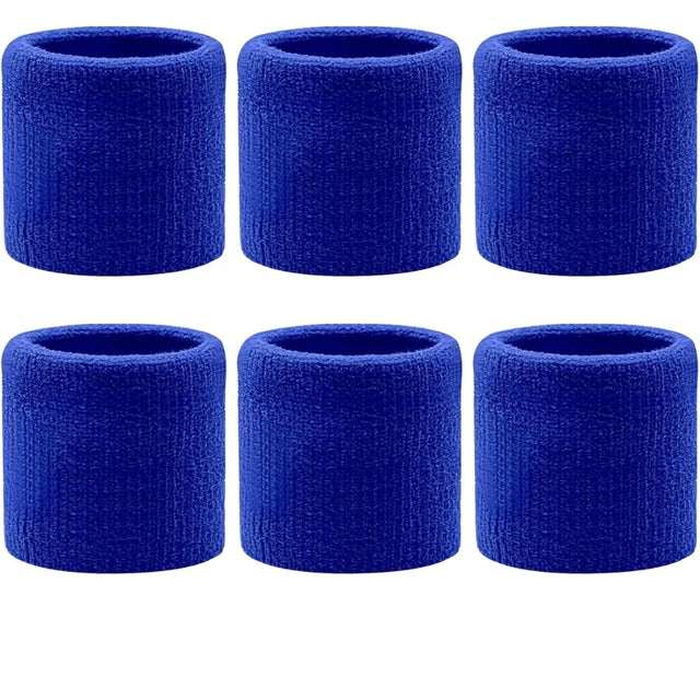 Direct Absorbent Wrist Sweatbands for Athletic Men and Women - 6 Pcs Tennis Wrist Sweat Bands for Gym & Running-Wicking Wristbands for Exercise | Ideal for All Surfaces, Kids & Adults | Match-Ready