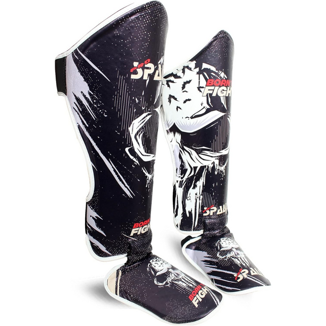 Shin Instep Pads S M L XL Black Red Blue for Protective Leg BJJ Karate Sparring Kickboxing Martial Arts MMA Boxing and Training Equipment Gear Perfect for Men By SPALL(SI-1357) | Ideal for All Surface