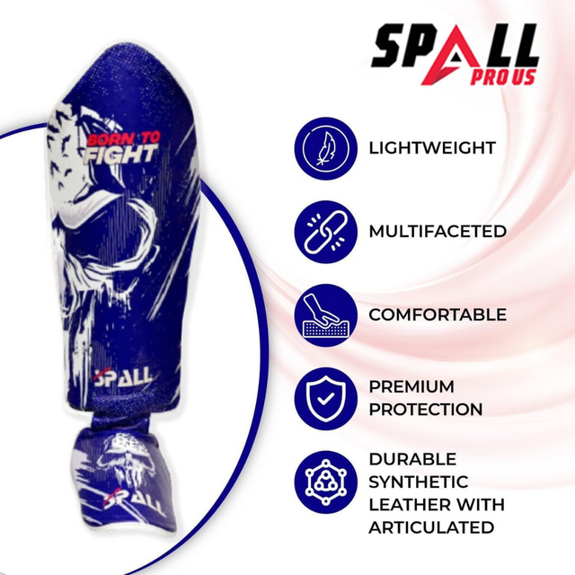 Shin Instep Pads S M L XL Black Red Blue for Protective Leg BJJ Karate Sparring Kickboxing Martial Arts MMA Boxing and Training Equipment Gear Perfect for Men By SPALL(SI-1357) | Ideal for All Surface