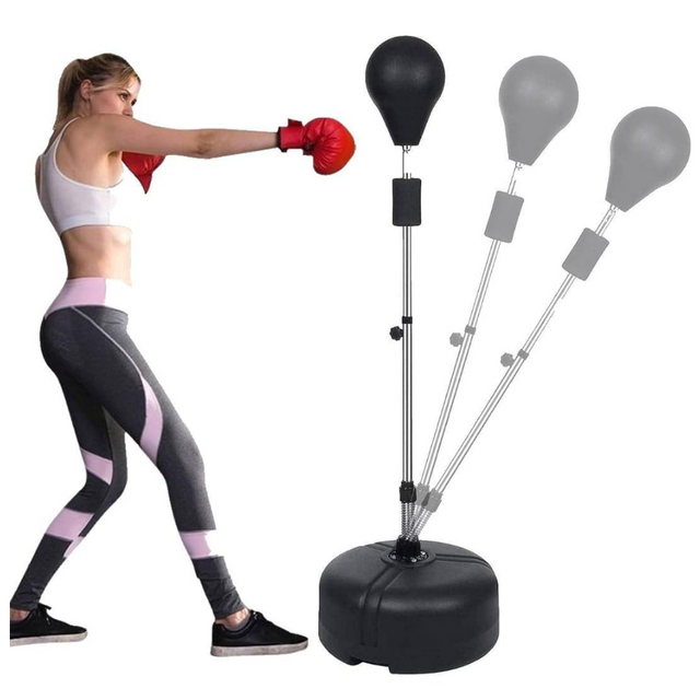 Freestanding Punching Bag with Stand Boxing Gloves for Adult Kids Adjustable Red 257110