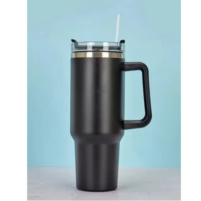 40 Oz Stainless Steel Mug Tumbler with Handle High-capacity Insulated Vacuum Mug Keep Cold and Hot Leak Proof Travel Coffee Mug | Ideal for All Surfaces, Kids & Adults | Match-Ready | Includes Pump & Needles