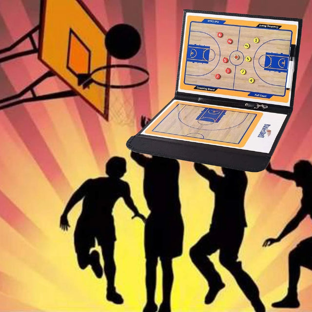 Basketball Coaching Board Professional Coaches Clipboard Portable Strategy Coach Board Kit Tactical Magnetic Board Kit With Marker Pen And Zipper Bag (2B0003) | Ideal for All Surfaces, Kids & Adults