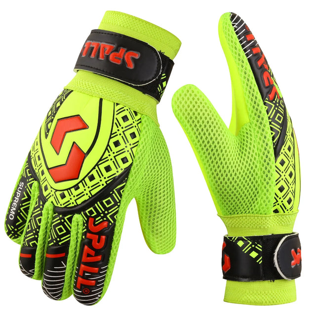 Goal Keeper Gloves Strong Grip With Finger Spin Double Wrist Protection Prevent Injuries For The Toughest Saves Goalie Training Gloves For Youth And Adult(GK-120) | Ideal for All Surfaces, Kids & Adults