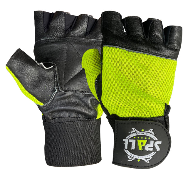 Weight Lifting leather Gloves Short Strap Power Lifting Gloves Strong Grip Palm Exercise Fitness Strengthen Gloves Home Gym(4003) | Ideal for All Surfaces, Kids & Adults | Match-Ready