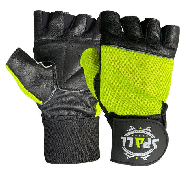 Weight Lifting leather Gloves Short Strap Power Lifting Gloves Strong Grip Palm Exercise Fitness Strengthen Gloves Home Gym(4003) | Ideal for All Surfaces, Kids & Adults | Match-Ready