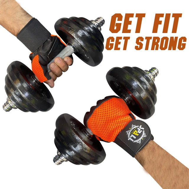 Weight Lifting leather Gloves Short Strap Power Lifting Gloves Strong Grip Palm Exercise Fitness Strengthen Gloves Home Gym(4003) | Ideal for All Surfaces, Kids & Adults | Match-Ready