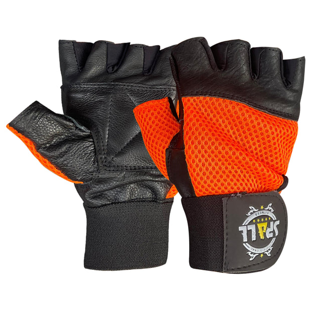 Weight Lifting leather Gloves Short Strap Power Lifting Gloves Strong Grip Palm Exercise Fitness Strengthen Gloves Home Gym(4003) | Ideal for All Surfaces, Kids & Adults | Match-Ready