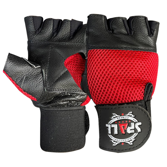 Weight Lifting leather Gloves Short Strap Power Lifting Gloves Strong Grip Palm Exercise Fitness Strengthen Gloves Home Gym(4003) | Ideal for All Surfaces, Kids & Adults | Match-Ready