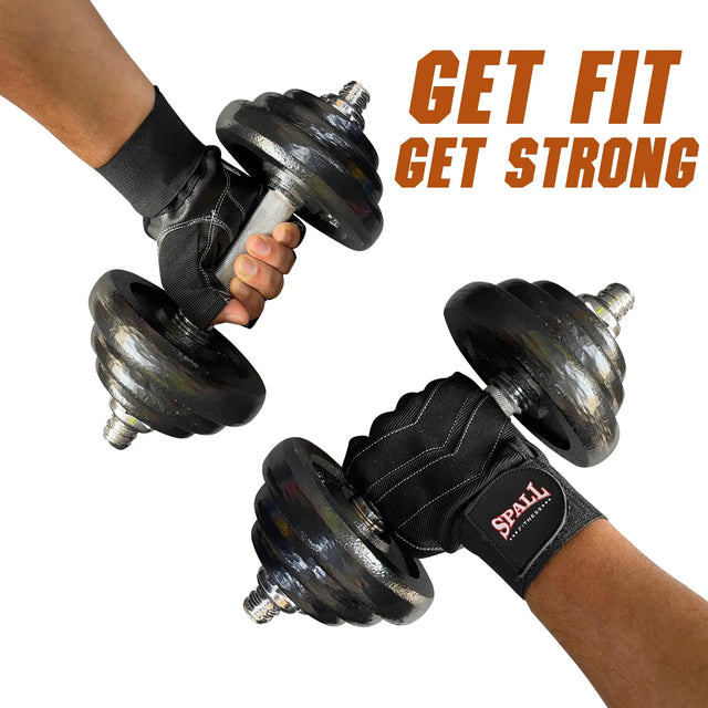 Weight Lifting Leather Gloves Short Strap Power Lifting Gloves Strong Grip Palm Exercise Fitness Strengthen Gloves Home Gym(8726) | Ideal for All Surfaces, Kids & Adults | Match-Ready