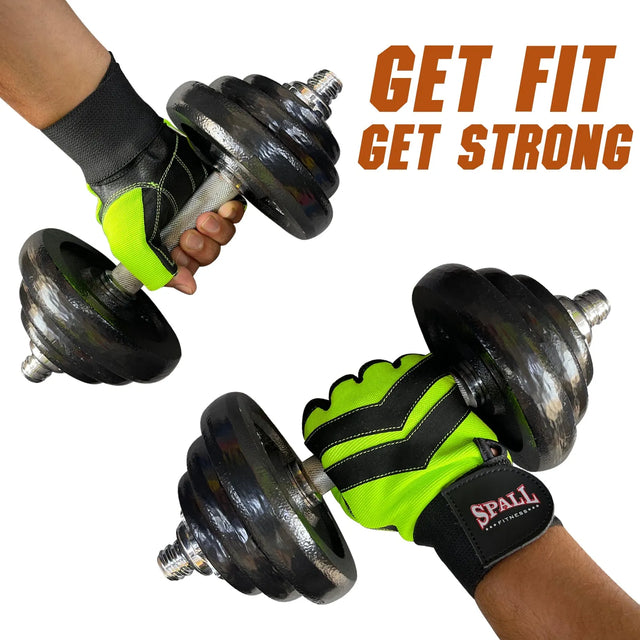 Weight Lifting Leather Gloves Short Strap Power Lifting Gloves Strong Grip Palm Exercise Fitness Strengthen Gloves Home Gym(8726) | Ideal for All Surfaces, Kids & Adults | Match-Ready