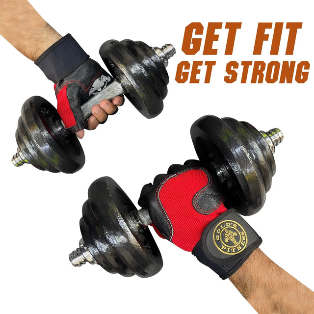 Weight Lifting Leather Gloves Short Strap Power Lifting Gloves Strong Grip Palm Exercise Fitness Strengthen Gloves Home Gym(211223) | Ideal for All Surfaces, Kids & Adults | Match-Ready