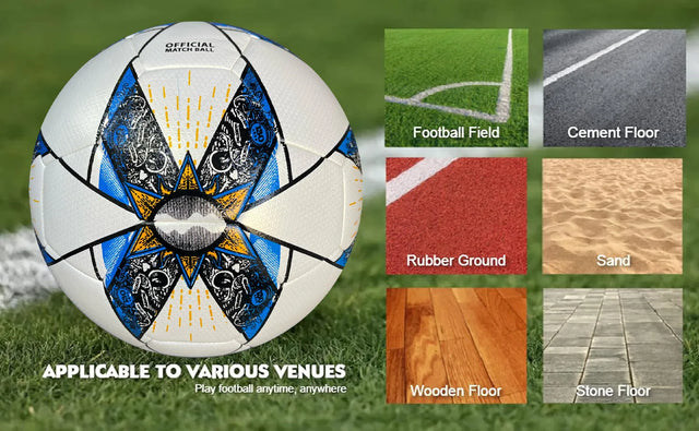 Football Soccer Ball For Matches World Cup Best Indoor/Outdoor Water Proof Ball For Professional Training And Match Men And Women Youth And Adult(HF-2012) | Ideal for All Surfaces, Kids & Adults