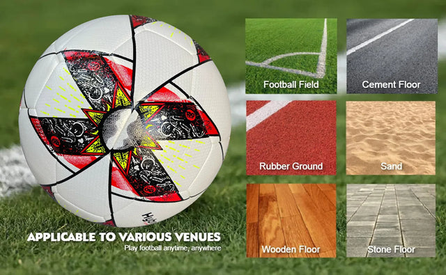 Football Soccer Ball For Matches World Cup Best Indoor/Outdoor Water Proof Ball For Professional Training And Match Men And Women Youth And Adult(HF-2012) | Ideal for All Surfaces, Kids & Adults