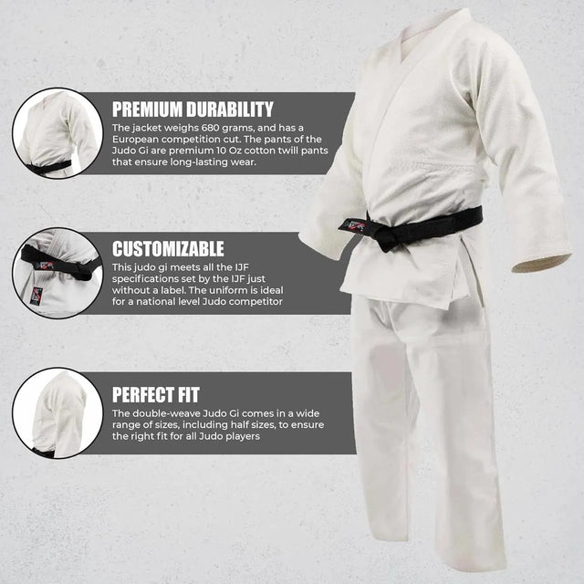 Judo Suit for Training & Competition ? All Sizes Available, Durable Martial Arts Uniform with Jacket & Pants-2040 | Ideal for All Surfaces, Kids & Adults | Match-Ready | Includes Pump & Needle