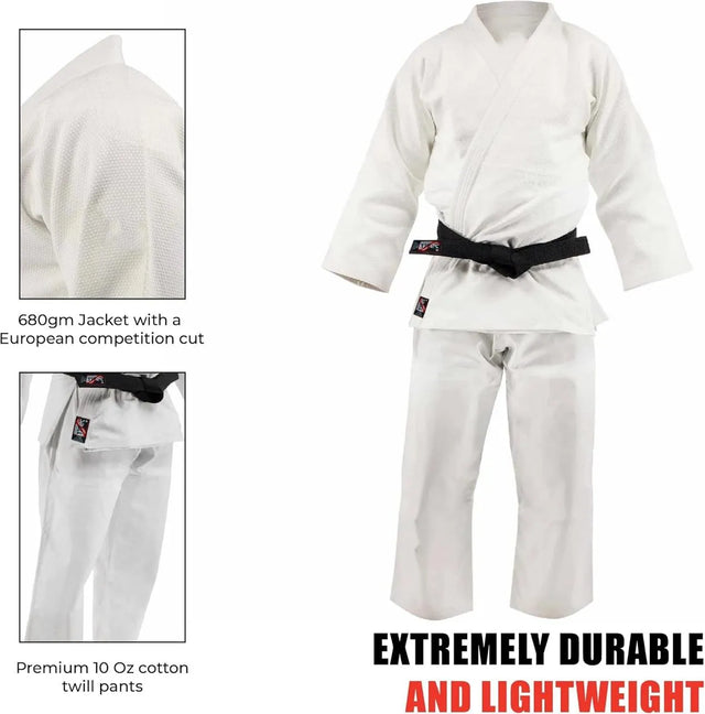 Judo Suit for Training & Competition ? All Sizes Available, Durable Martial Arts Uniform with Jacket & Pants-2040 | Ideal for All Surfaces, Kids & Adults | Match-Ready | Includes Pump & Needle