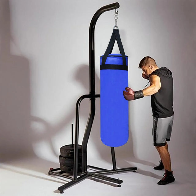 Black & Blue Punching Bag ? 60cm to 120cm for Kids & Adults Boxing Training | Ideal for All Surfaces, Kids & Adults | Match-Ready | Includes Pump & Needle | Durable & Long-Lasting Performance