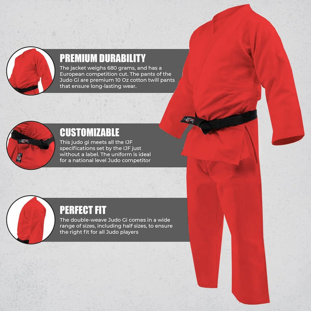 Judo Suit for Training & Competition. All Sizes Available, Durable Martial Arts Uniform with Jacket & Pants-2040 | Ideal for All Surfaces, Kids & Adults | Match-Ready | Includes Pump & Needle