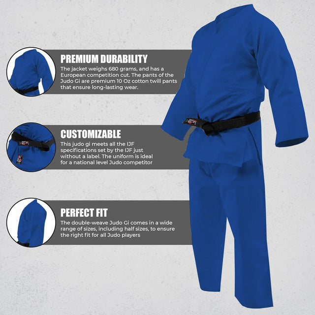 Judo Suit for Training & Competition ? All Sizes Available, Durable Martial Arts Uniform with Jacket & Pants-2040 | Ideal for All Surfaces, Kids & Adults | Match-Ready | Includes Pump & Needle
