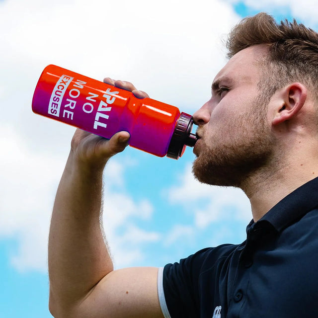 Sports Water Bottle, 750ml, BPA-Free, Leak-Proof, Push-Pull Cap, Black (Blue) | Ideal for All Surfaces, Kids & Adults | Match-Ready | Includes Pump & Needle | Durable & Long-Lasting Performance