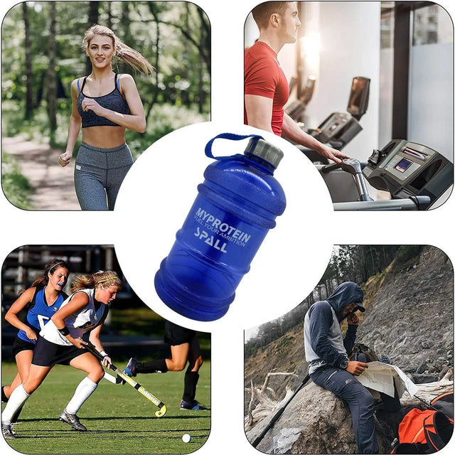 Sport Water Bottle, 3.78 Litre Capacity, Wide Mouth with Handle, Reusable for Gym, Fitness, Travel | Ideal for All Surfaces, Kids & Adults | Match-Ready | Includes Pump & Needle | Durable & Long-Lasting performance
