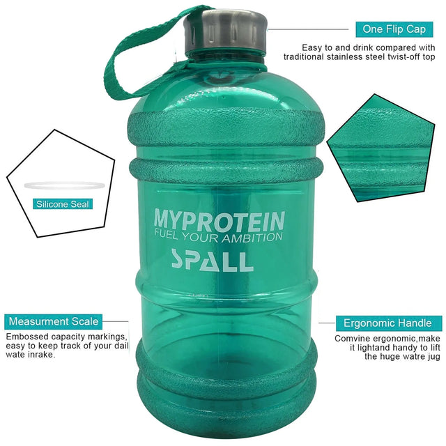Sport Water Bottle, 3.78 Litre Capacity, Wide Mouth with Handle, Reusable for Gym, Fitness, Travel | Ideal for All Surfaces, Kids & Adults | Match-Ready | Includes Pump & Needle | Durable & Long-Lasting performance