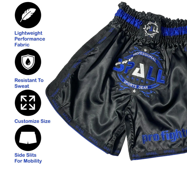 Boxing Shorts For Men Muay Thai Shorts For Kickboxing Wretling Grappling Fight And Cross Training Martial Arts Training Gym Clothing | Ideal for All Surfaces, Kids & Adults | Match-Ready