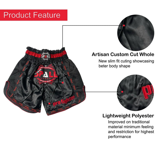 Boxing Shorts For Men Muay Thai Shorts For Kickboxing Wretling Grappling Fight And Cross Training Martial Arts Training Gym Clothing | Ideal for All Surfaces, Kids & Adults | Match-Ready