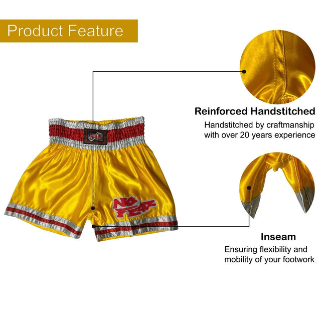 Boxing Shorts For Men Muay Thai Shorts For Kickboxing Wretling Grappling Fight And Cross Training Martial Arts Training Gym Clothing | Ideal for All Surfaces, Kids & Adults | Match-Ready