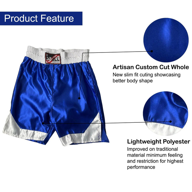 Boxing Shorts For Men Muay Thai Shorts For Kickboxing Wretling Grappling Fight And Cross Training Martial Arts Training Gym Clothing | Ideal for All Surfaces, Kids & Adults | Match-Ready
