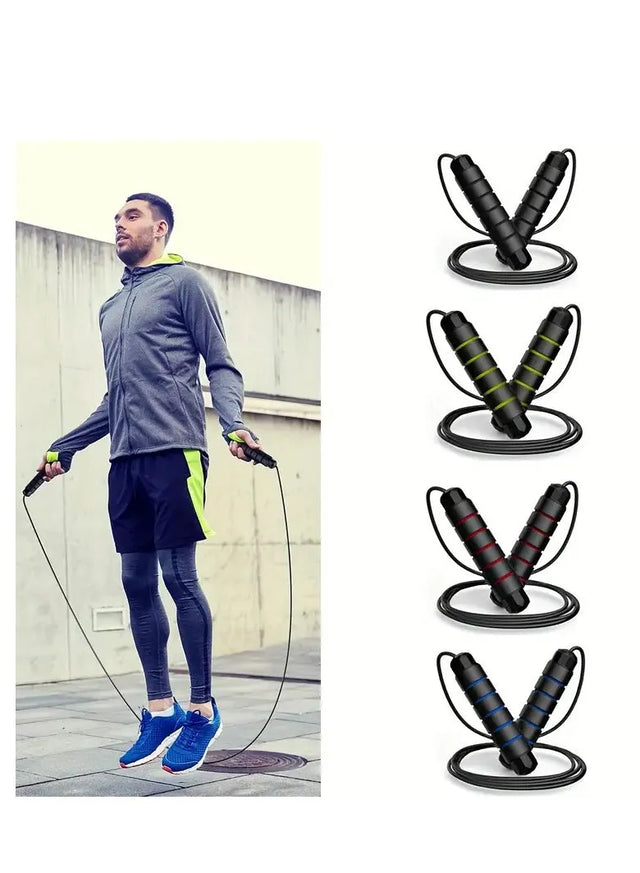 Jump Rope Tangle Free Rapid Speed Jumping Rope Cable For Woman, Men, And Kids Adjustable Steel Jump Rope Workout With Foam Handles For Fitness Home Exercise And Slim Body (231046) | Ideal for All