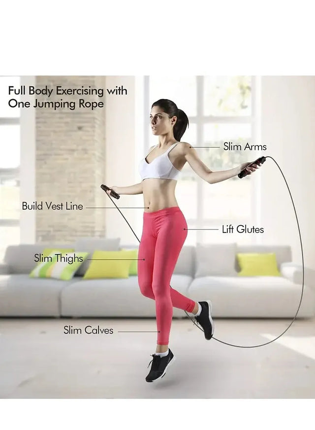 Jump Rope Tangle Free Rapid Speed Jumping Rope Cable For Woman, Men, And Kids Adjustable Steel Jump Rope Workout With Foam Handles For Fitness Home Exercise And Slim Body (231046) | Ideal for All