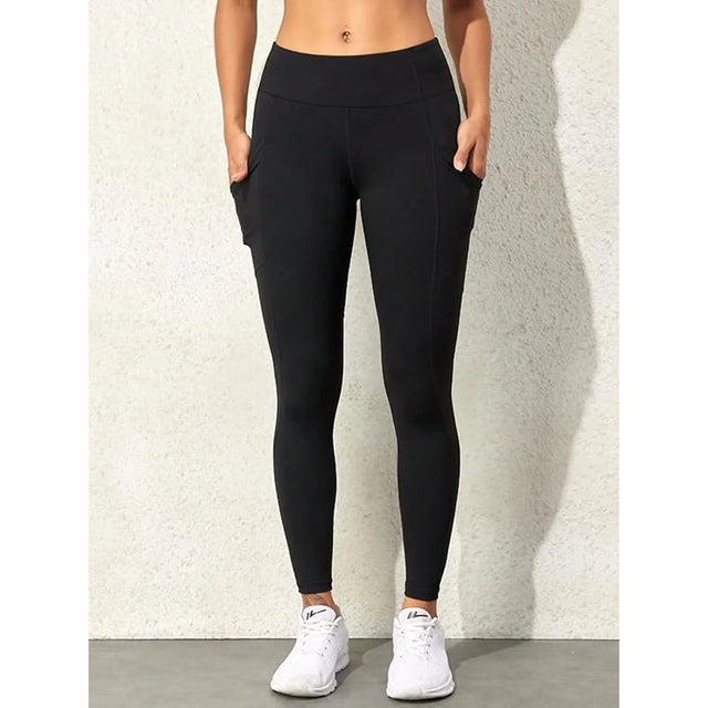 Legging With Pocket High Waist Tummy Control Soft Breathable Fabric For Workout Running Fitness Exercise Gym Sports Yoga Pant For Women(SI-10035) | Ideal for All Surfaces, Kids & Adults | Match-Ready