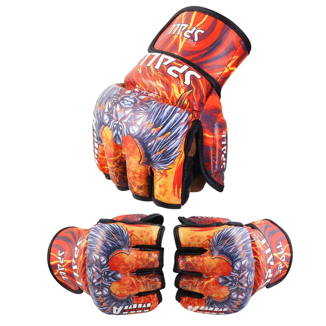 MMA Gloves Half-Finger Grappling Gloves (SI-2207) | Ideal for All Surfaces, Kids & Adults | Match-Ready | Includes Pump & Needle | Durable & Long-Lasting Performance