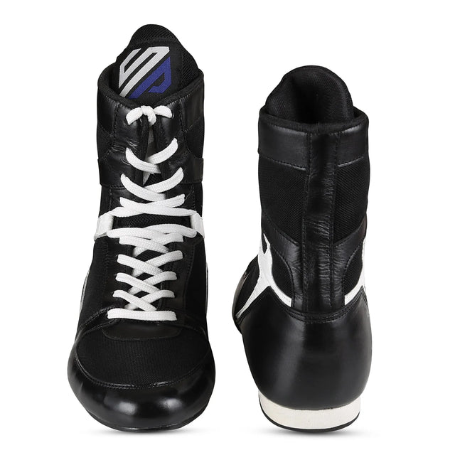 Boxing Shoes Black/White White/Black For Professionals And Beginners (SI-1128) | Ideal for All Surfaces, Kids & Adults | Match-Ready | Includes Pump & Needle | Durable & Long-Lasting Performance